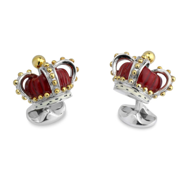 Sterling Silver and enamel Deakin & Francis Crown Cufflinks