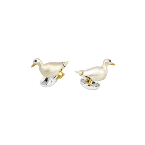 Sterling Silver and silver gilt Deakin & Francis Ducks Waddling Cufflinks