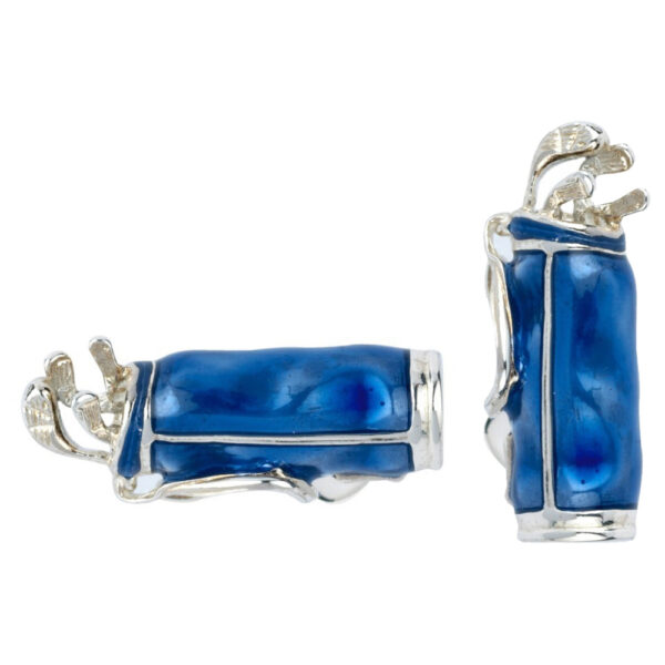 Silver and enamel Deakin and Francis Golfbag Blue Cufflinks
