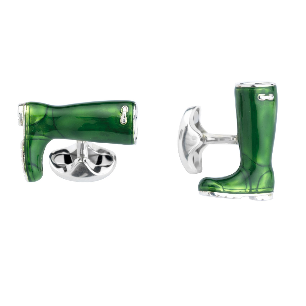 Silver and enamel Deakin & Francis Wellington boot Cufflinks