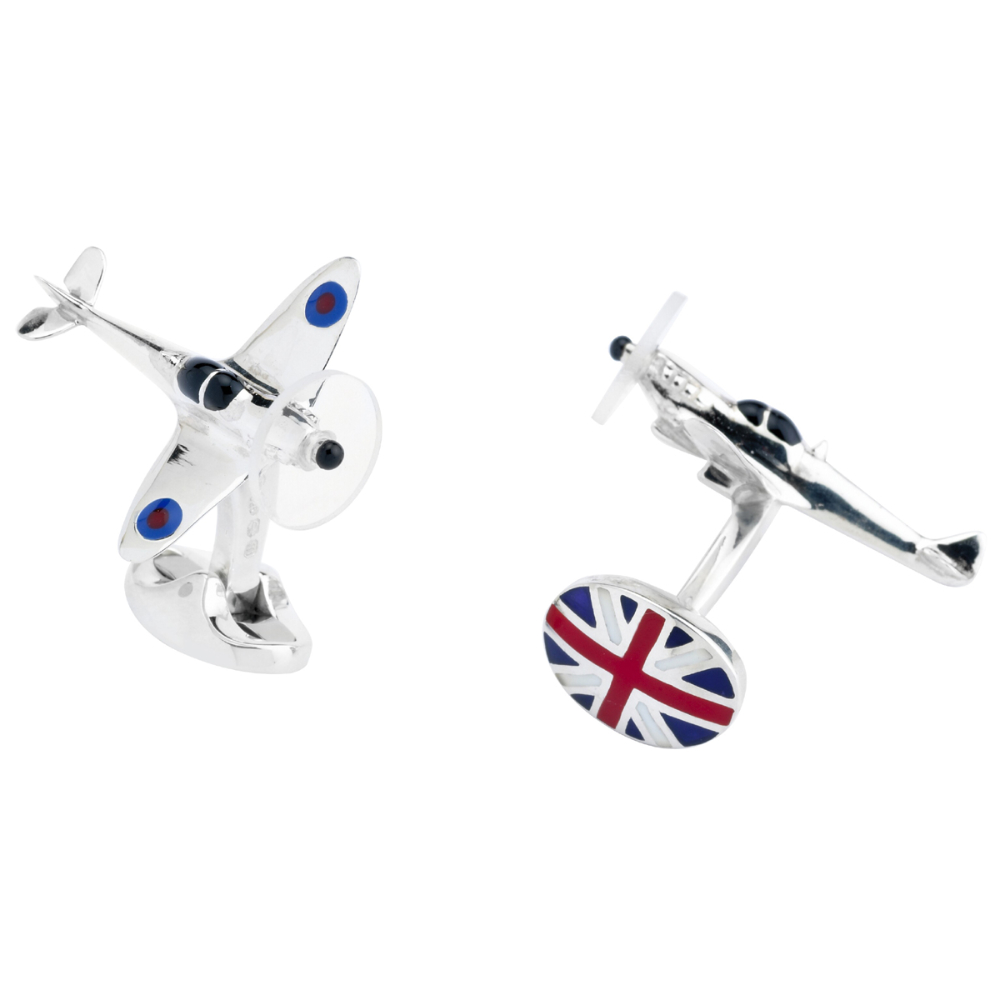 Silver and enamel Deakin & Francis Spitfire Cufflinks