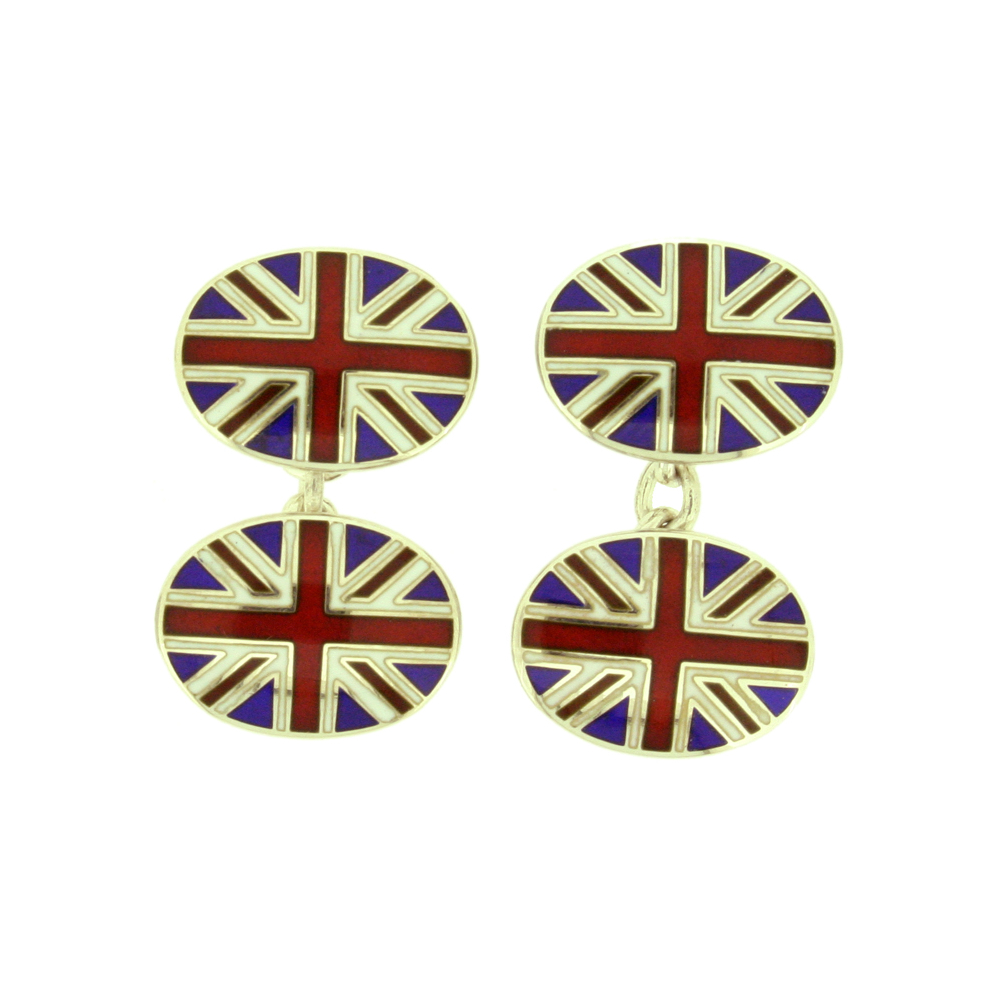 Flags of the World – Great Britain Silver and enamel chain Cufflinks
