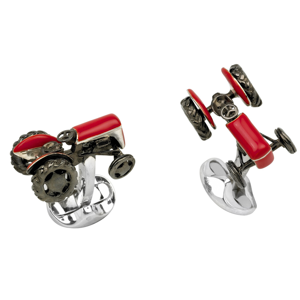 Silver and enamel Deakin & Francis Tractor Cufflinks