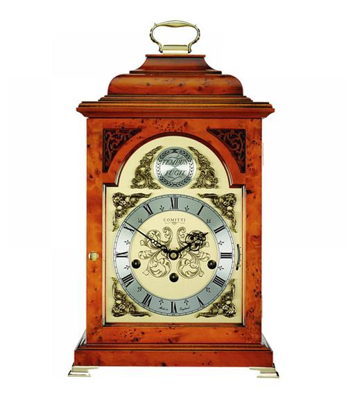 Bur Yew 8 day Comitti Triple chime mantel/table clock C4412TCH