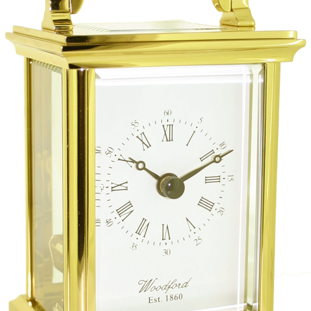Solid Brass skeleton quartz Woodford Anglaise carriage clock