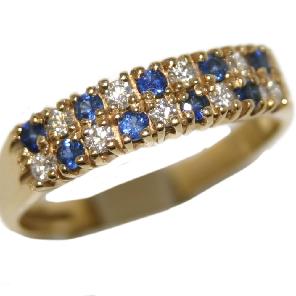 Sapphire and Diamond Eternity ring, 18ct gold mount