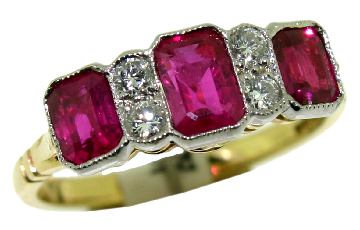 Ruby and diamond dress ring