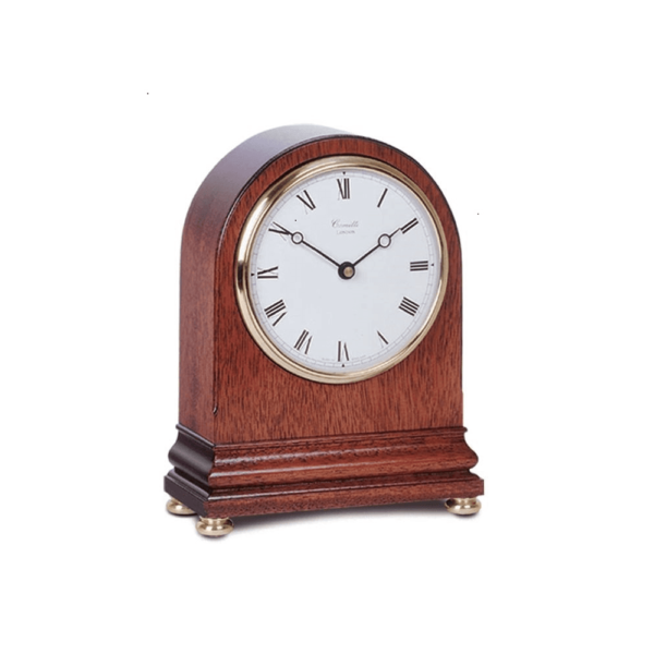 Mahogany Radio Controlled quartz Comitti arch top mantel clock C4302RC