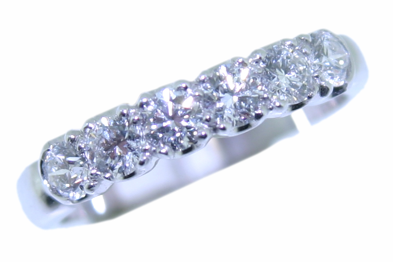 Diamond six stone half eternity ring 0.56ct platinum mount.