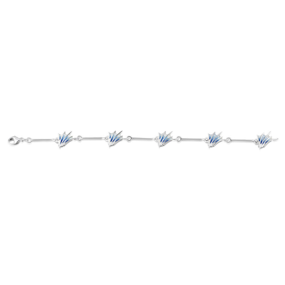 Sheila Fleet Sterling Silver and Enamel Cascade Bracelet