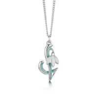 Sheila Fleet Sterling Silver and Enamel Snowdrop Pendant