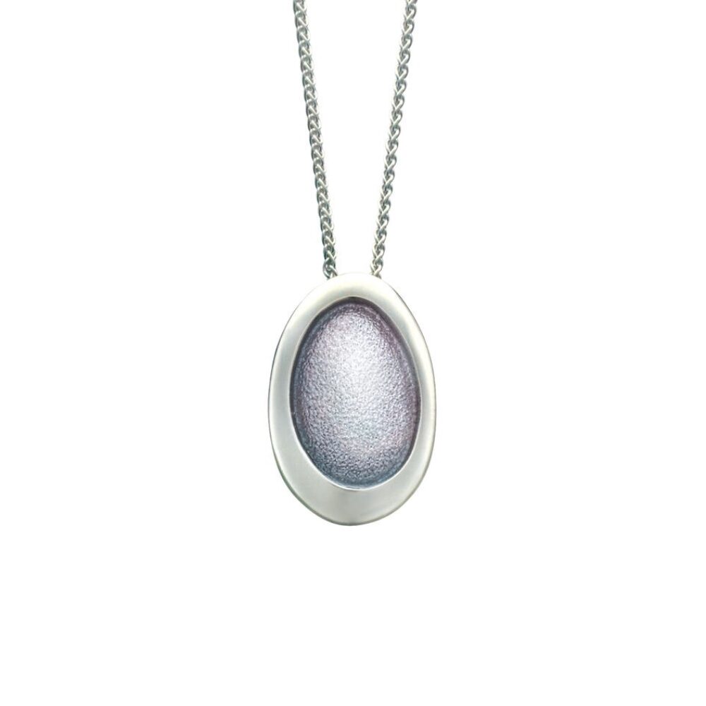 Sheila Fleet Sterling Silver and Enamel Shoreline Pebble Pendant