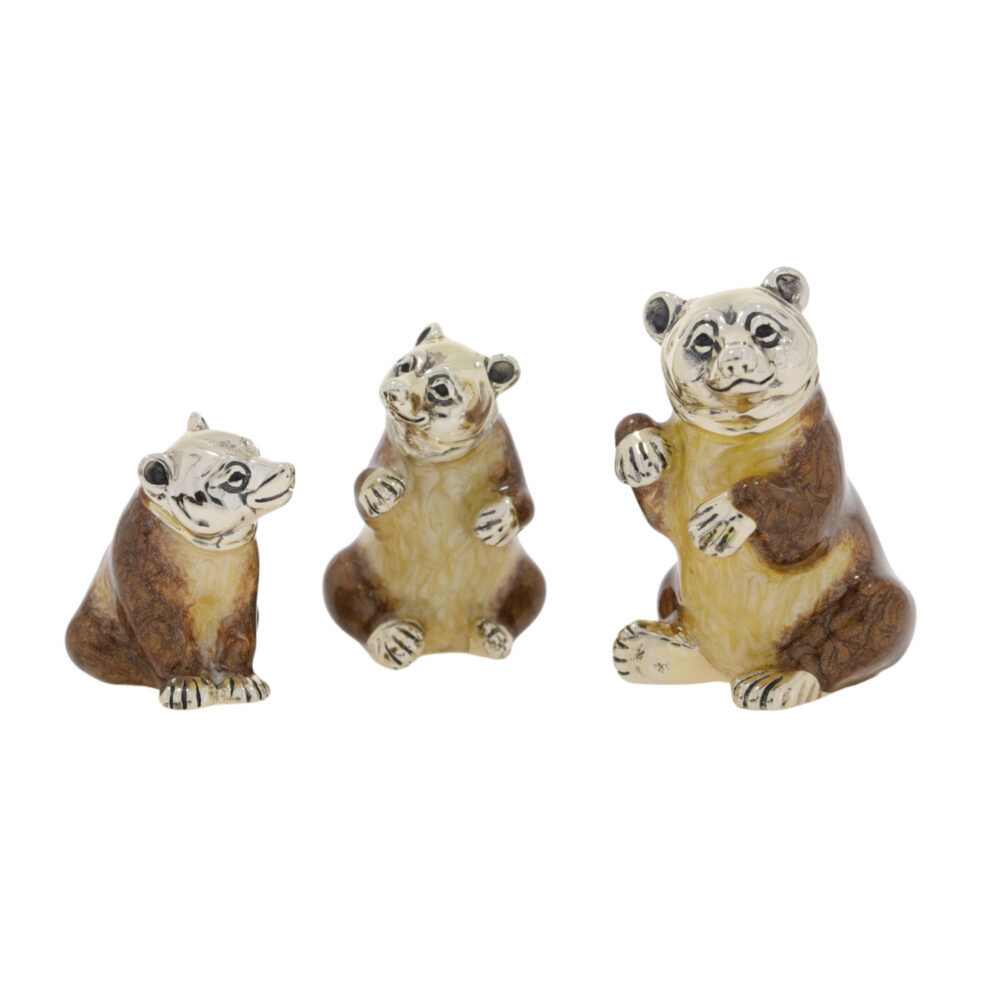 Saturno Sterling Silver and Enamel Bear Ornaments