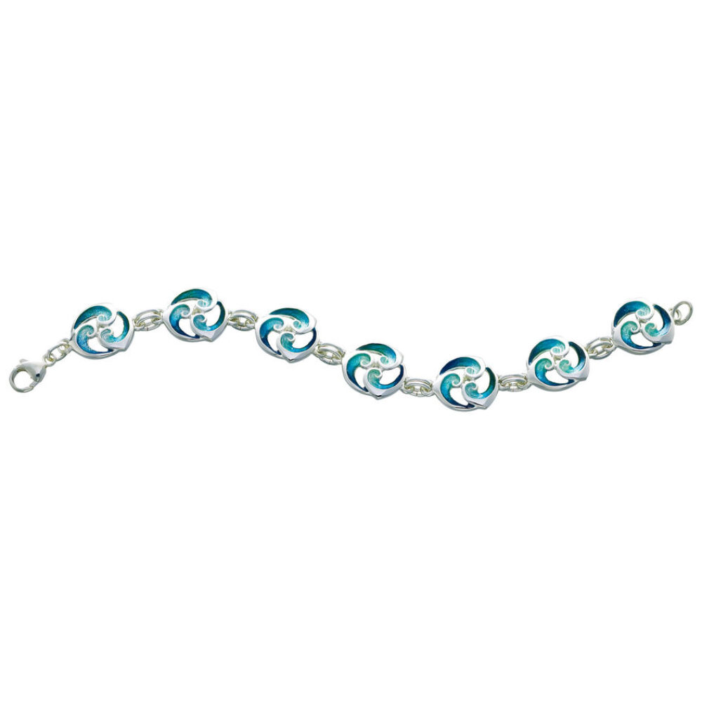 Sheila Fleet Sterling Silver and Enamel Breckon Bracelet