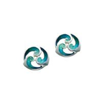 Sheila Fleet Sterling Silver and Enamel Breckon Earrings