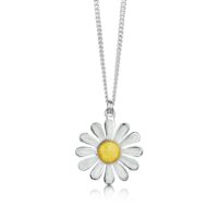 Sheila Fleet Sterling Silver and Enamel Daisies at Dawn Pendant