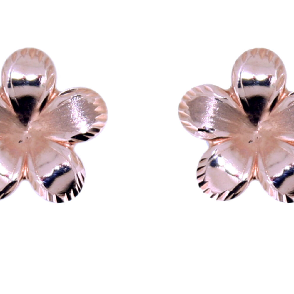 9ct Rose Gold Flower Earrings