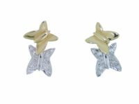 Diamond set 18ct yellow and white gold Butterfly earrings