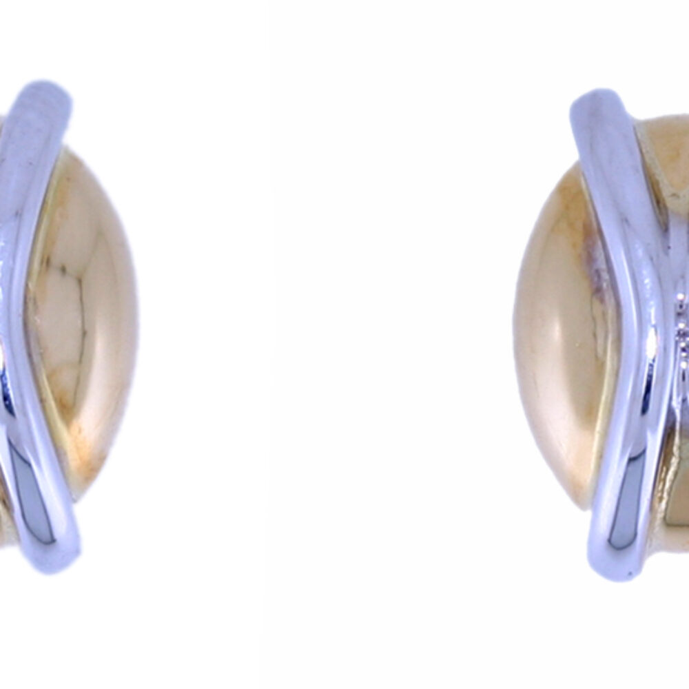 18t White and Yellow Gold Stud Earrings