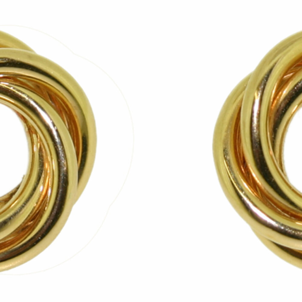 18ct Yellow Gold 4 row Entwined Earrings