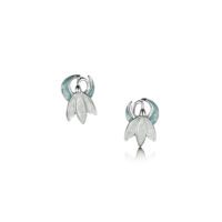 Sheila Fleet Sterling Silver and Enamel Snowdrop Earrings