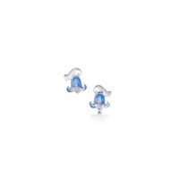 Sheila Fleet Sterling Silver and Enamel Bluebell Earrings