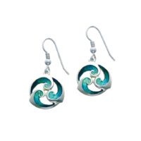 Sheila Fleet Sterling Silver and Enamel Breckon Drop Earrings
