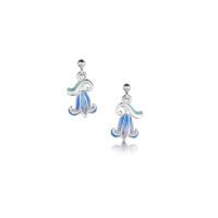 Sheila Fleet Sterling Silver and Enamel Bluebell Earrings
