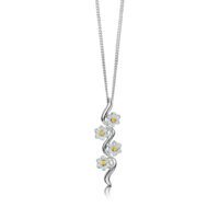 Sheila Fleet Sterling Silver and Enamel Daisies at Dawn Pendant