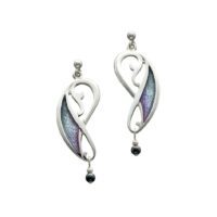 Sheila Fleet Sterling Silver and Enamel Millsands Drop Earrings