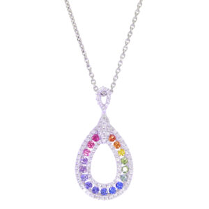 J247.5 multi col Sapphire and diamond pendant