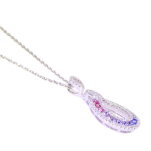 J247.5 multi col Sapphire and diamond pendant side