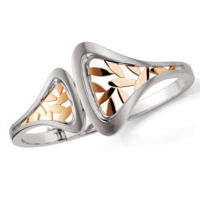 Sterling Silver and Rose Gold Bangle