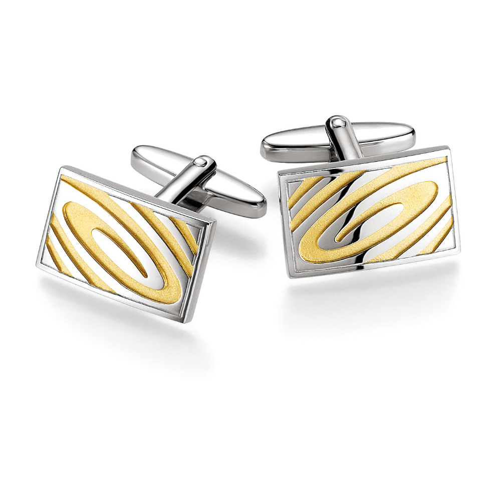 Sterling Silver and gold swivel cufflinks