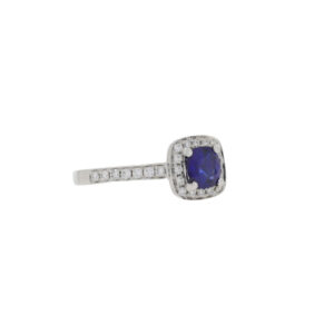 A112.4 Sapphire and diamond halo cluster ring side