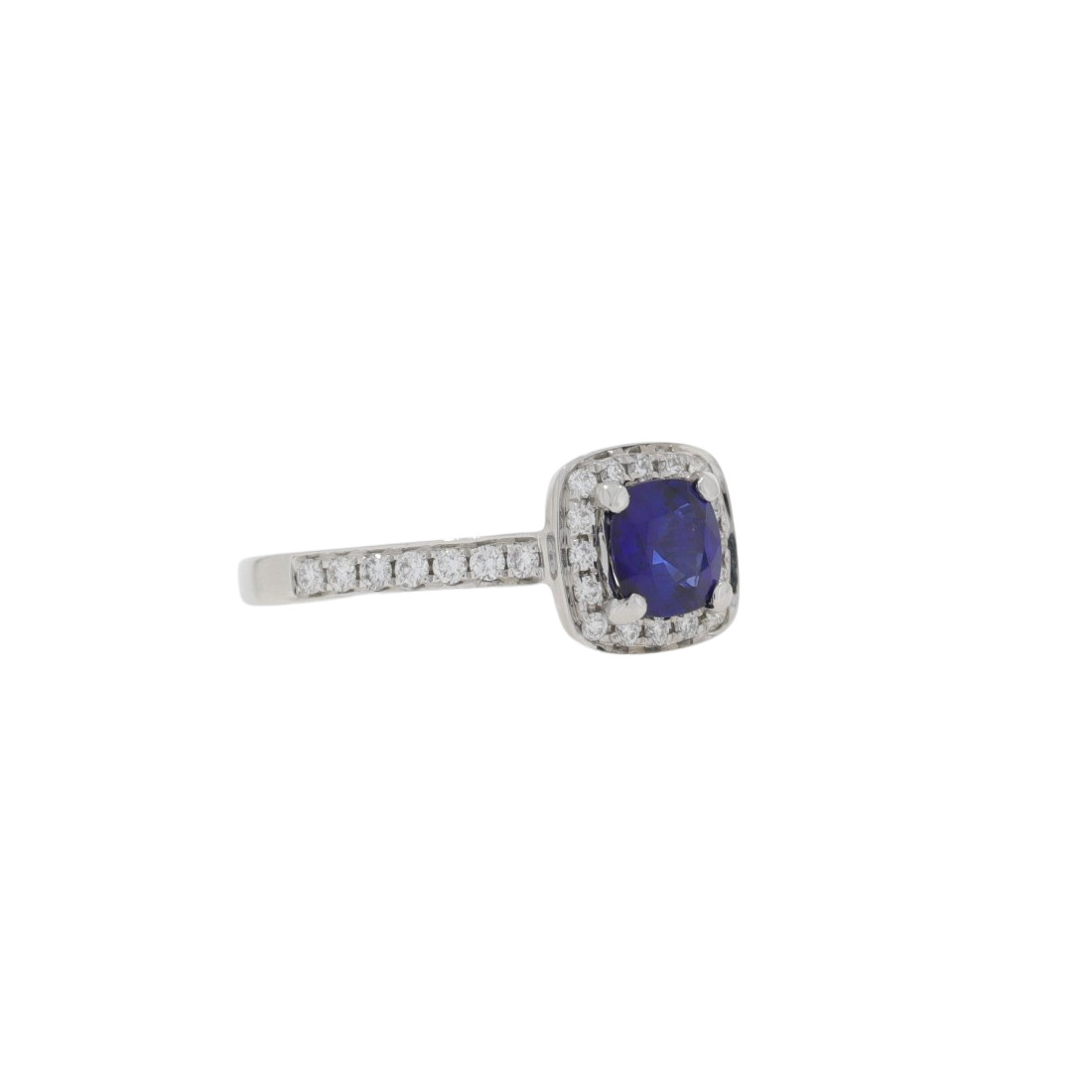 A112.4 Sapphire and diamond halo cluster ring side
