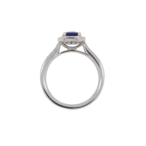 A112.4 Sapphire and diamond halo cluster ring top