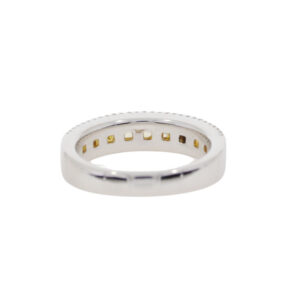 N60.4 Yellow diamond and white diamond three row eternity ring back