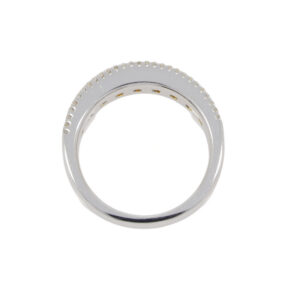 N60.4 Yellow diamond and white diamond three row eternity ring top