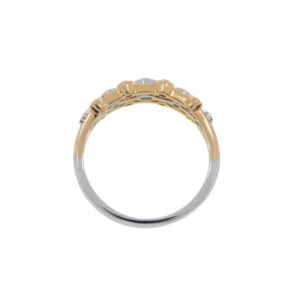 S60.4 Diamond three row 3 colour gold ring top