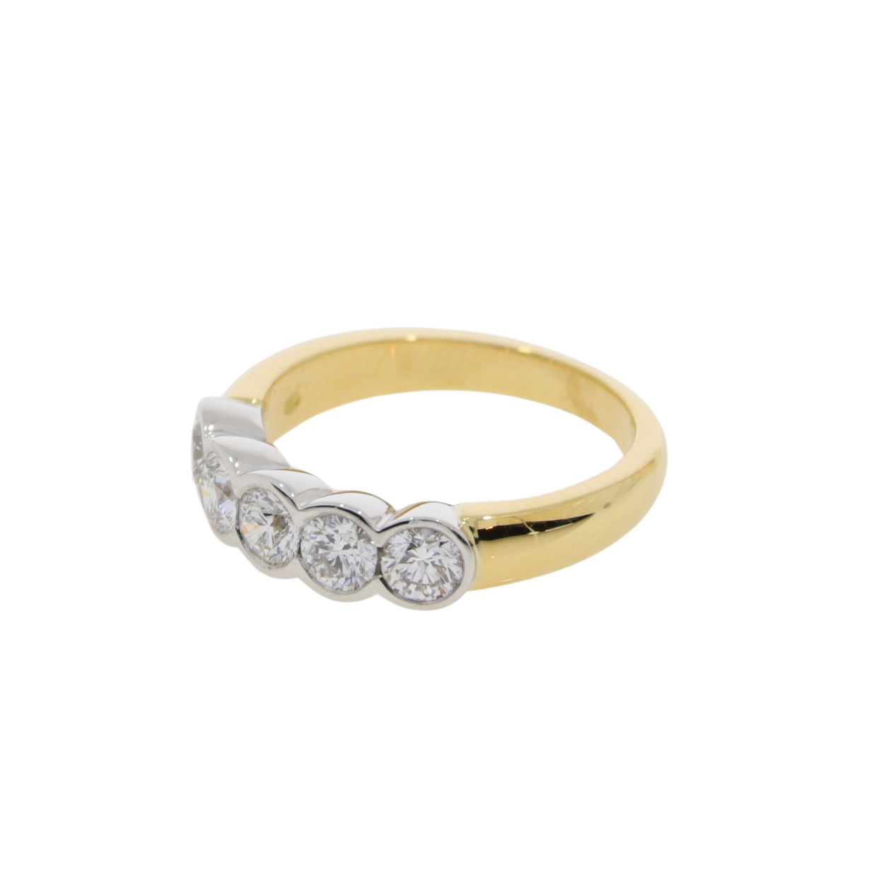 W48.4 Diamond 5 stone rub over ring 1.02cts side 2