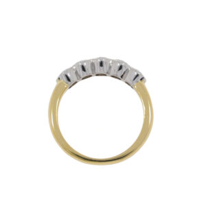 W48.4 Diamond 5 stone rub over ring 1.02cts top