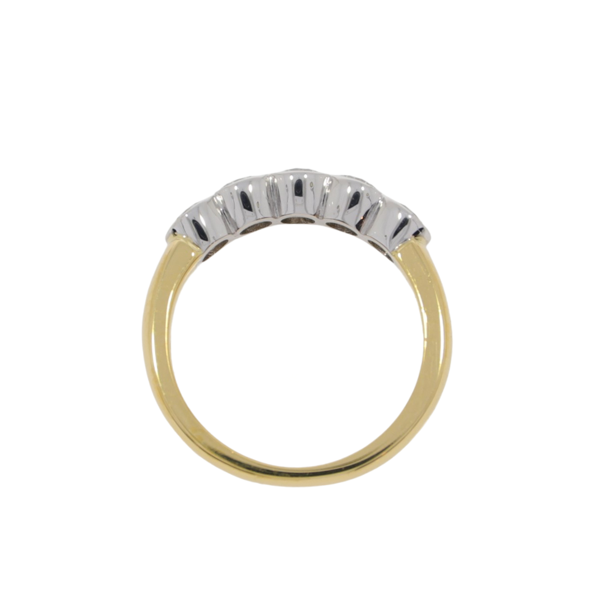 W48.4 Diamond 5 stone rub over ring 1.02cts top