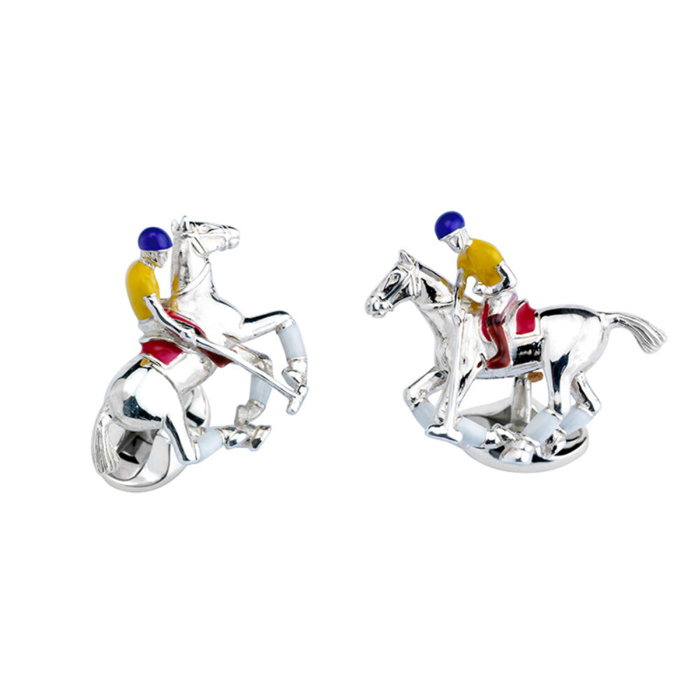 Sterling Silver and enamel Deakin & Francis Polo Player Cufflinks