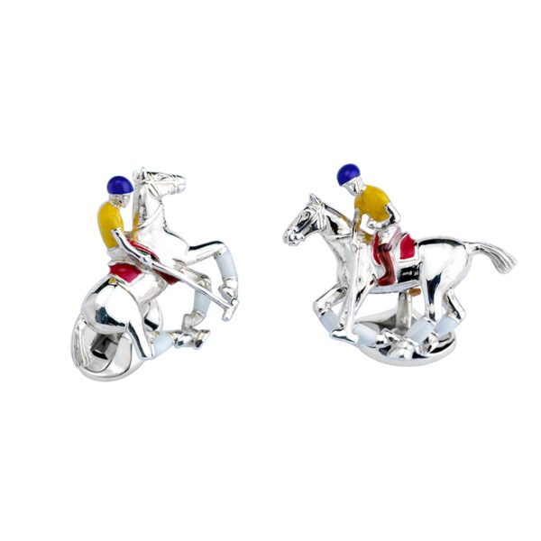 Sterling Silver and enamel Deakin & Francis Polo Player Cufflinks