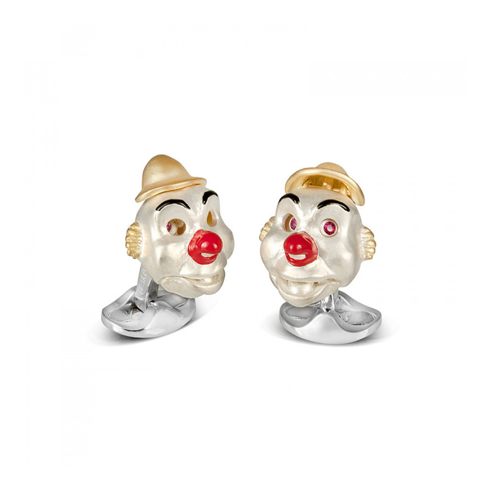 Sterling Silver and enamel Deakin & Francis Clown cufflinks