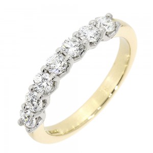 H78.4 diamond 7 stone half eternity ring