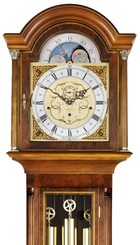 The Kensington 8 day burr Walnut Comitti Triple chime Grandfather C2207TCH