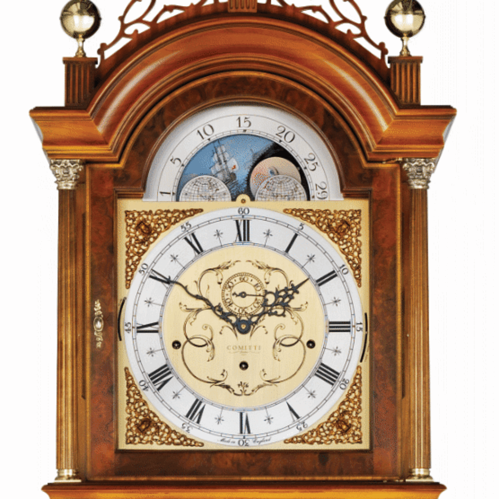 The Chatsworth 8 day Walnut Comitti Triple Chime Grandfather Clock C2209TCH
