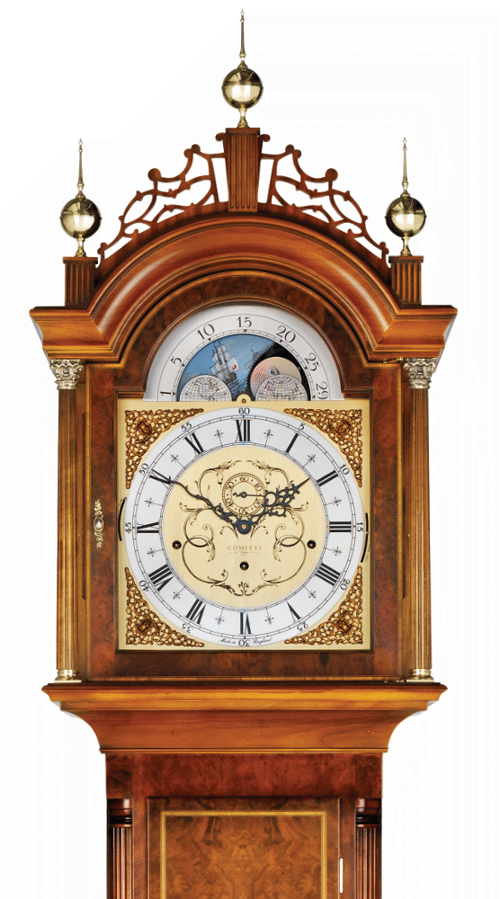 The Chatsworth 8 day Walnut Comitti Triple Chime Grandfather Clock C2209TCH